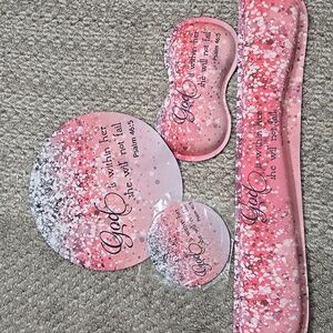 Pink Inspirational Desk, Keyboard Set